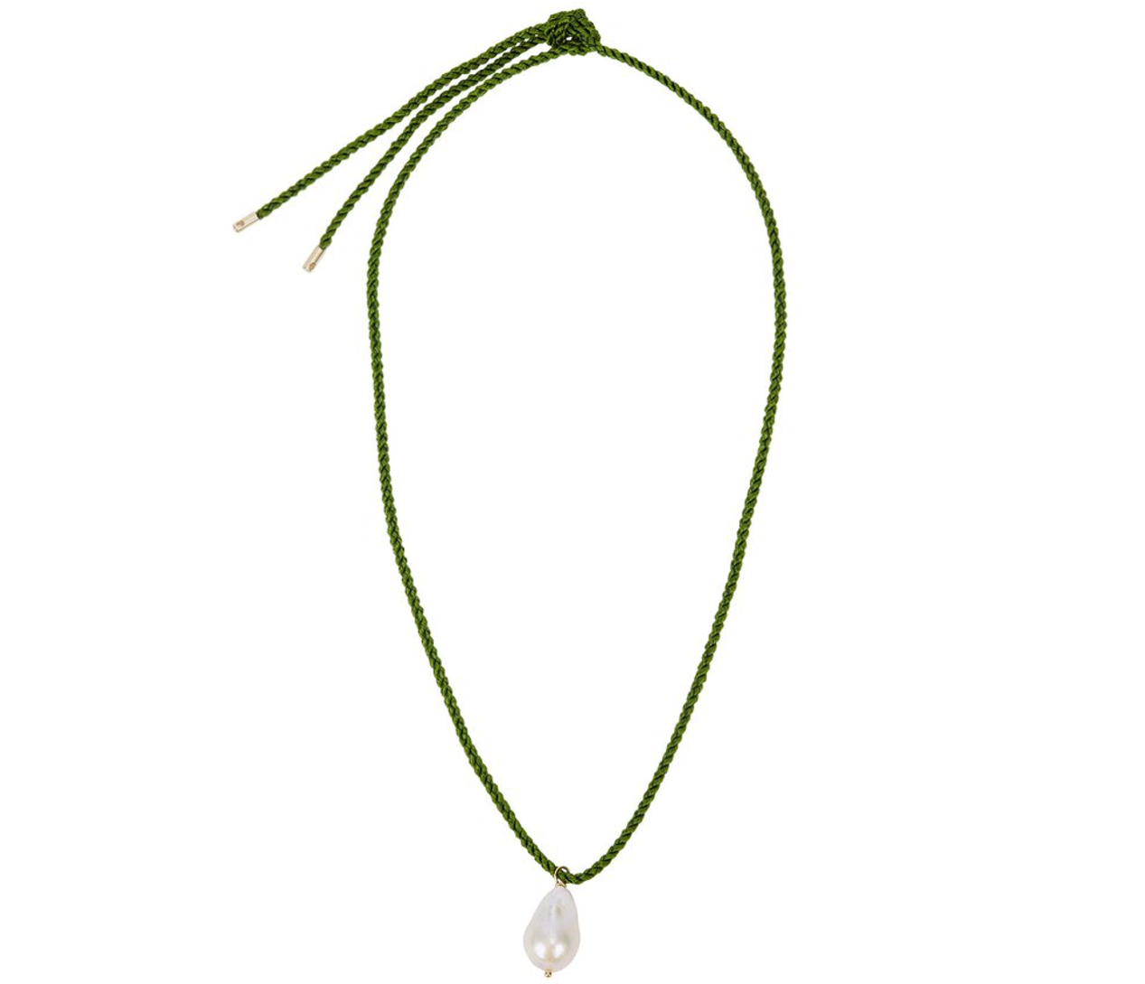 Baroque Pearl & Silk Cord Necklace - sandralexandra Baroque Pearl & Silk Cord Necklace - sandralexandra