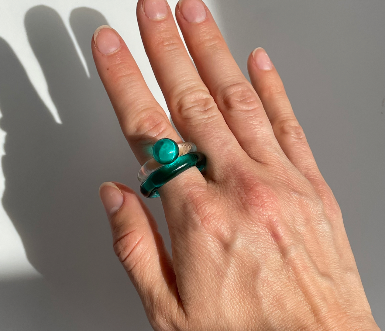 Bolita Aquamarine Glass Ring