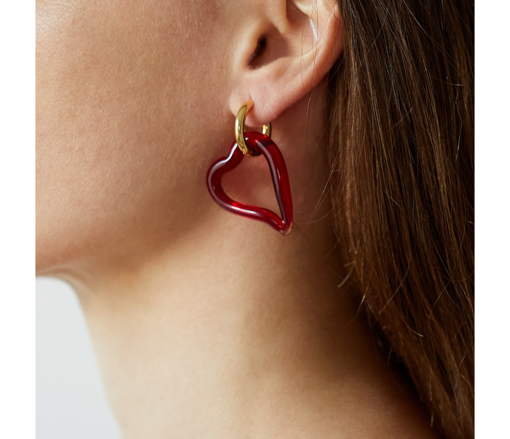 Heart of Glass Red Earring – sandralexandra