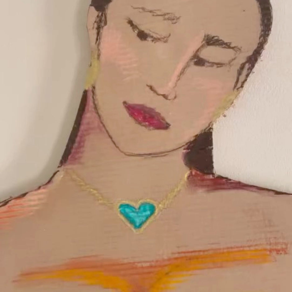 Talia Maidenberg paints our Milagros Heart