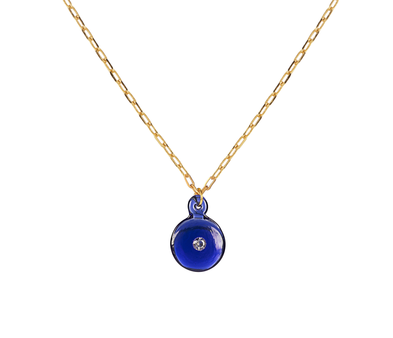 Zirconite Blue Chain Necklace