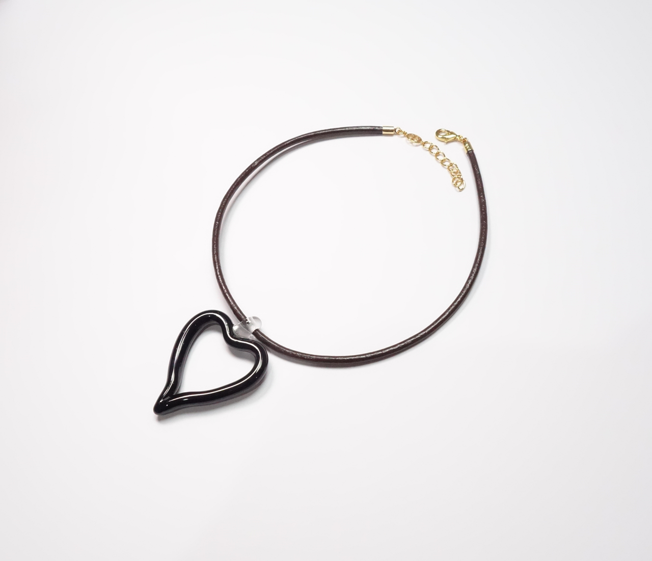 XL Heart Leather Cord Necklace