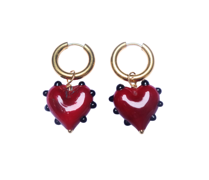 Pair of Milagros Heart Red Earring PAIR- SAMPLE