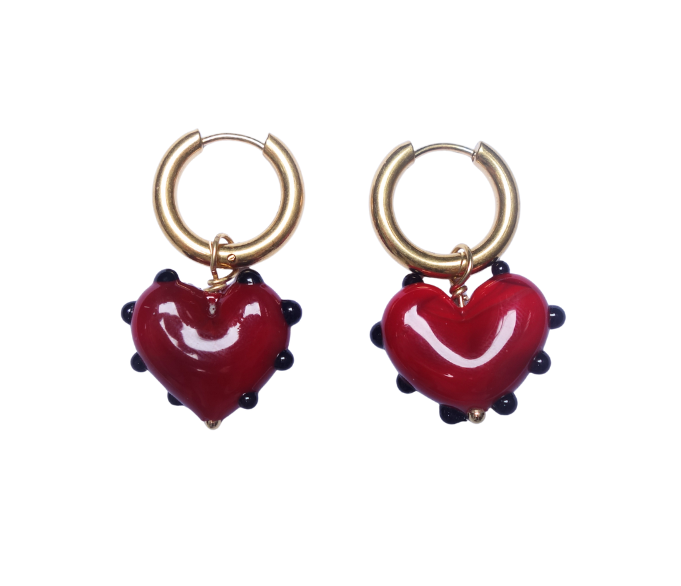 Pair of Milagros Heart Red Earring PAIR- SAMPLE