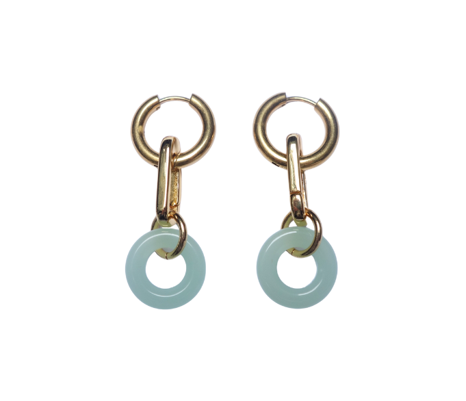 Toggle Link Green Earring Pair- SAMPLE