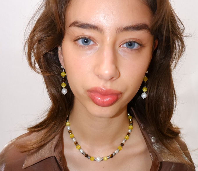 Cosmos Earrings - Citrine