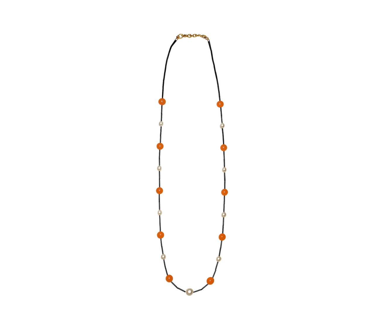 XL Black Orbit Necklace - Orange