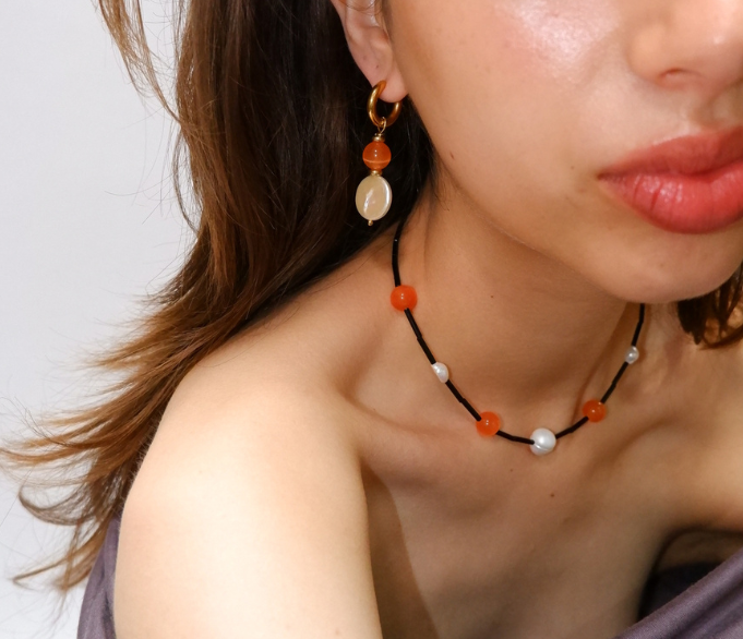 Orbit Earrings - Orange