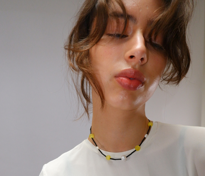 Black Orbit Necklace - Citrine