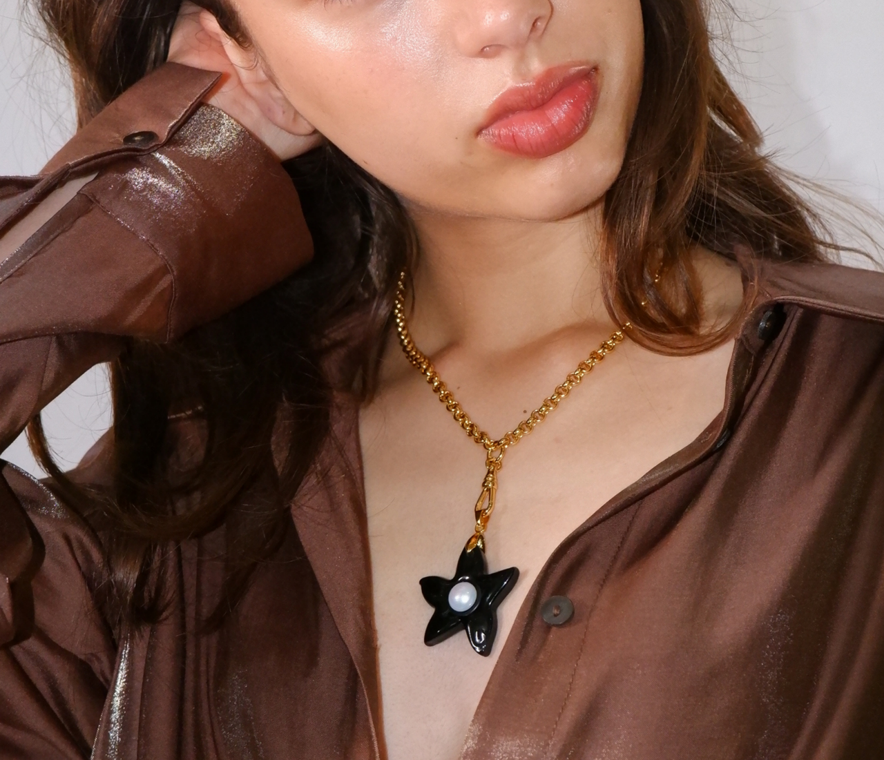 XL Star Belcher Chain Necklace - Black
