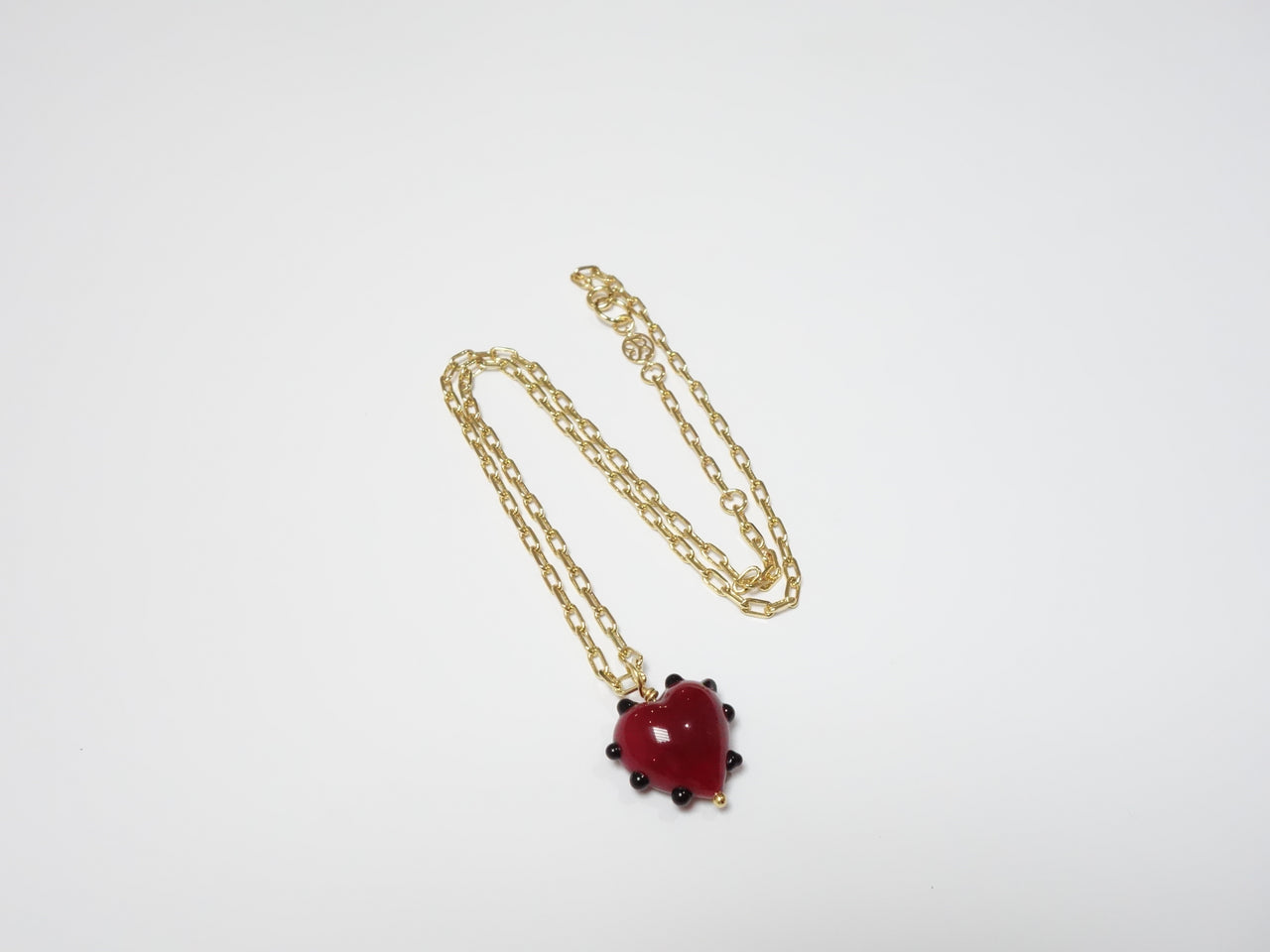 Red Milagros Link Chain Necklace - SAMPLE