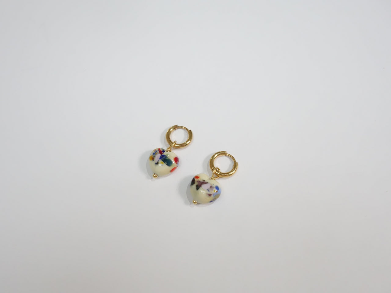 Mini Ivory Heart Earring - 3 pairs in stock