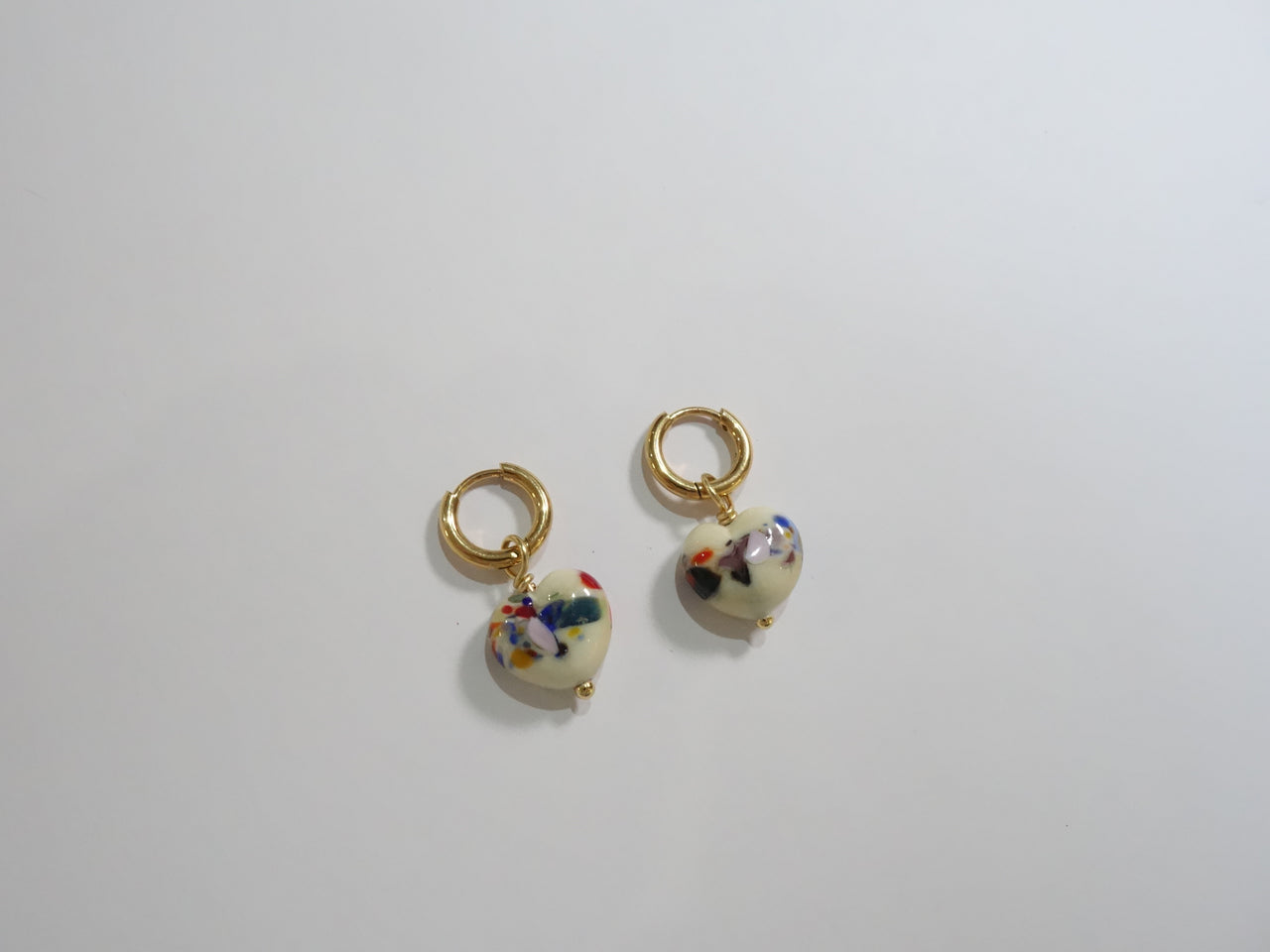 Mini Ivory Heart Earring - 3 pairs in stock