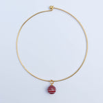 Stripey Bola Red & White Solid Necklace - SAMPLE