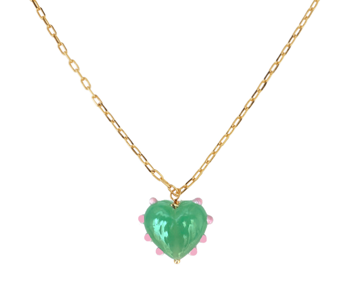 Milagros Heart & Link Chain Necklace