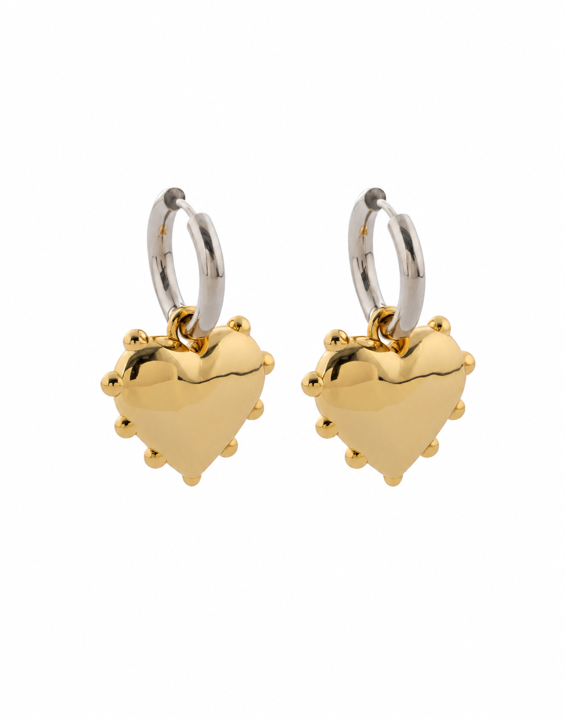 Gold Milagros Heart Earrings