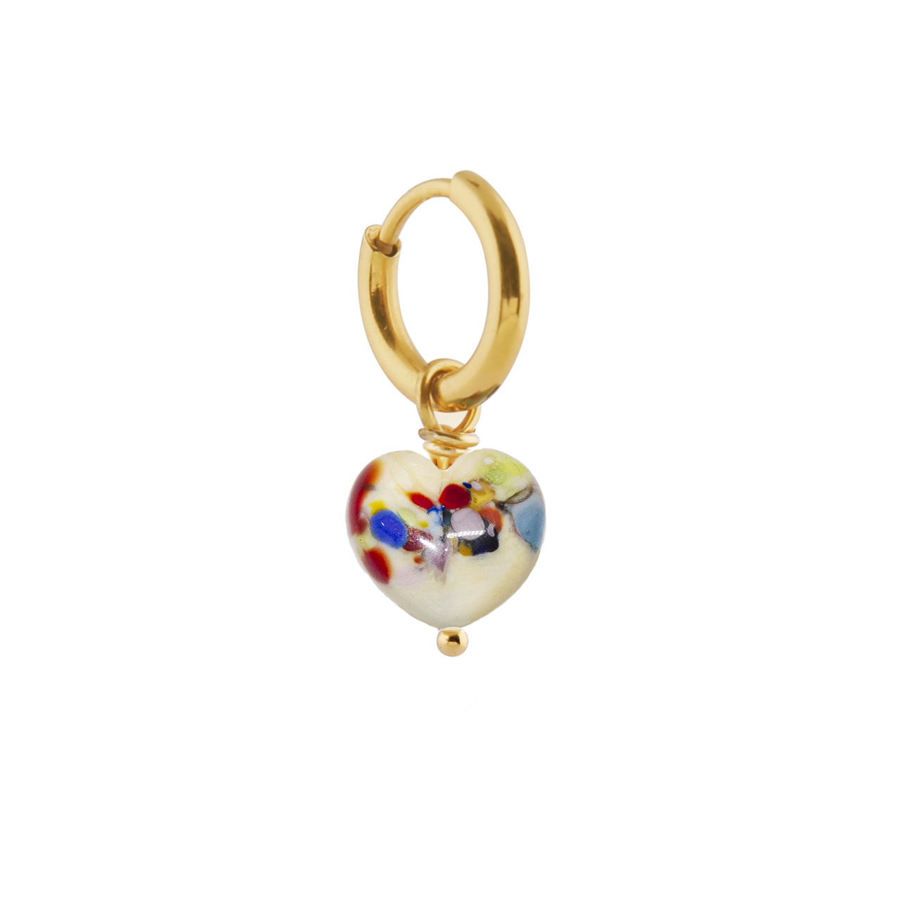 Mini Zero Waste Heart Ivory Earring