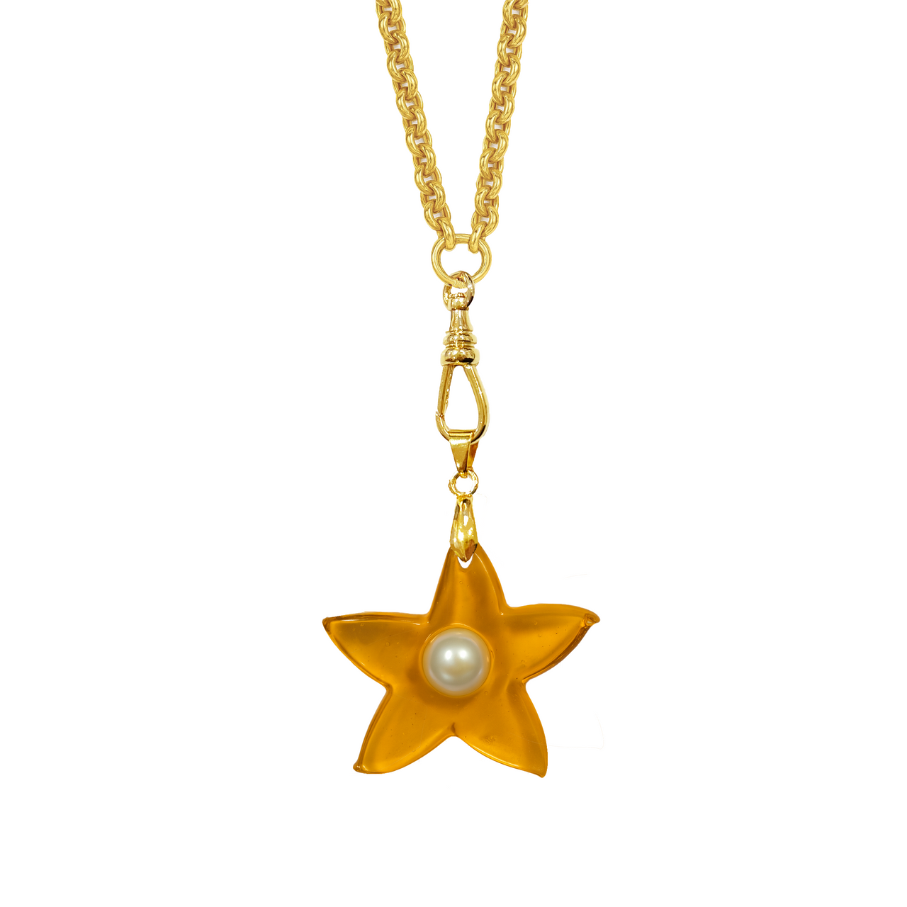XL Star Belcher Chain Necklace - Amber