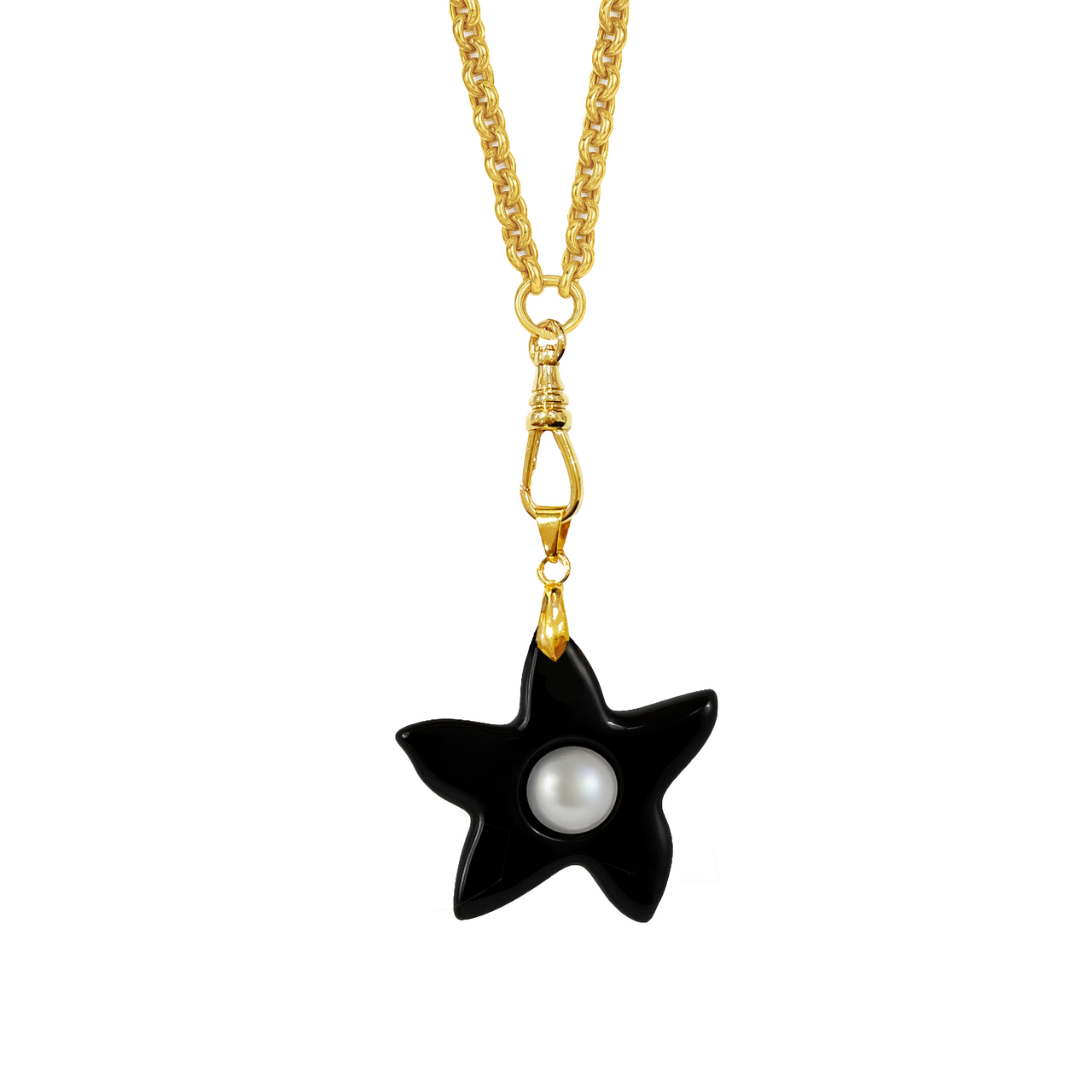 XL Star Belcher Chain Necklace - Black