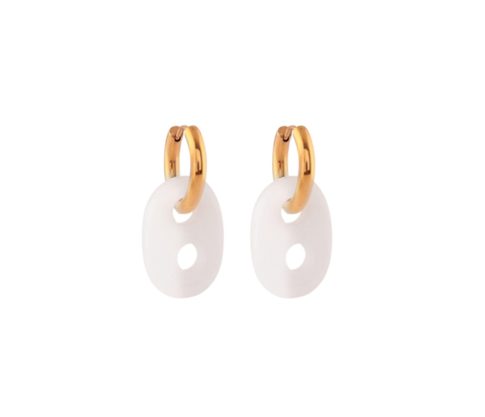 PAIR Mariner Link Pearl Glass Earrings - 2 PAIRS LEFT