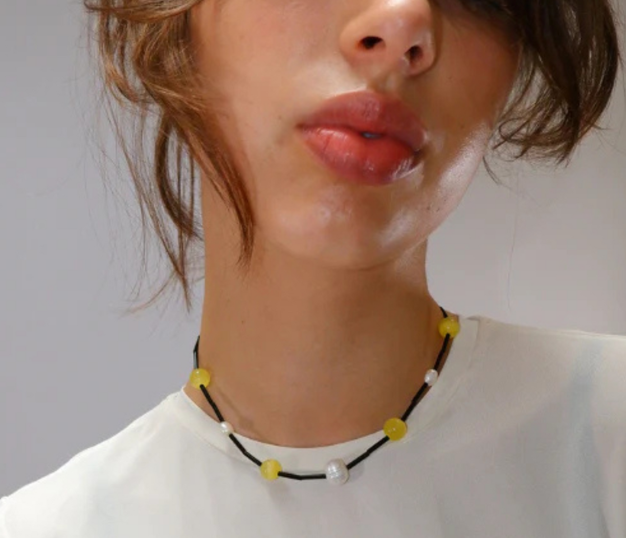 Black Orbit Necklace - Citrine