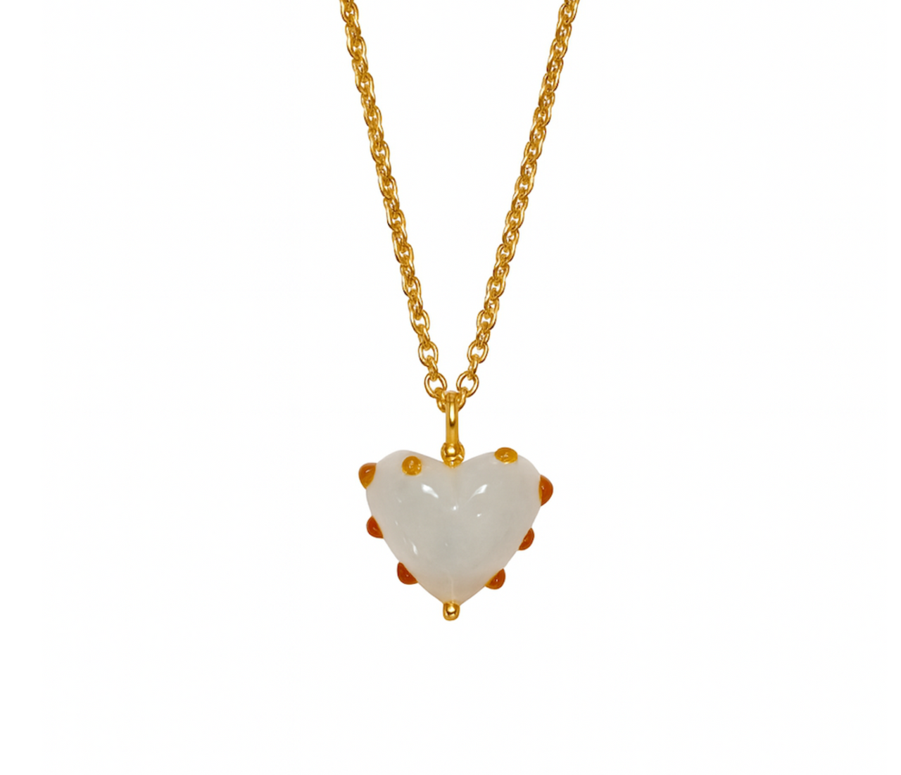 Amber Pearl Milagros Trace Chain Necklace
