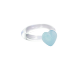 Love See Through Cloudy Blue Glass Ring