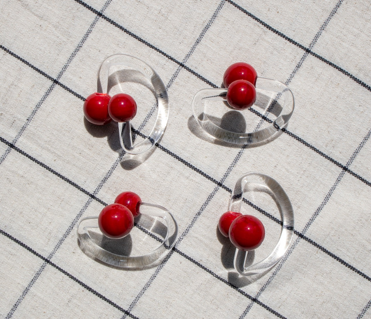 Set of 4 Red Napkin Rings