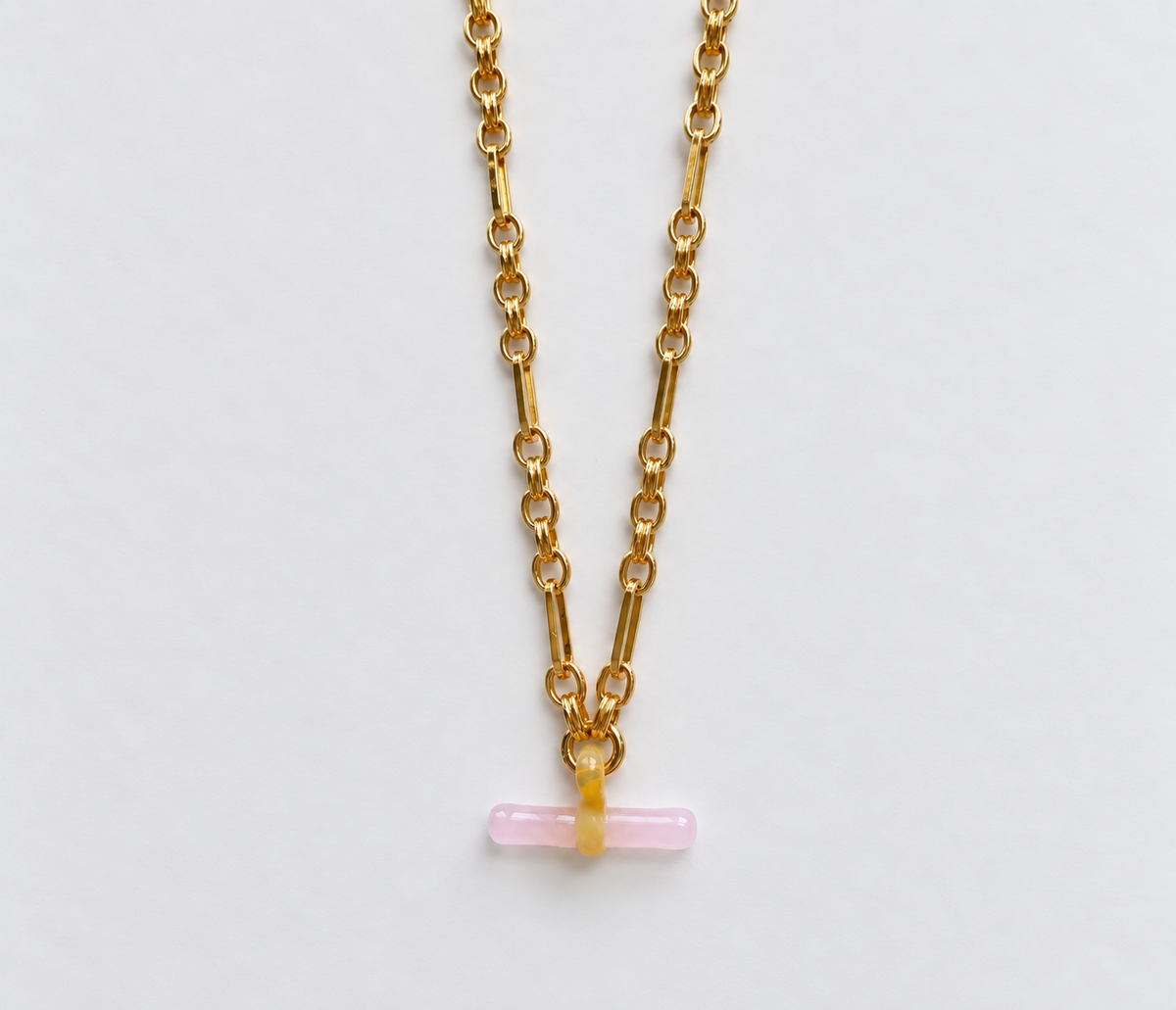 Glass T-Bar Necklace -1 IN STOCK.