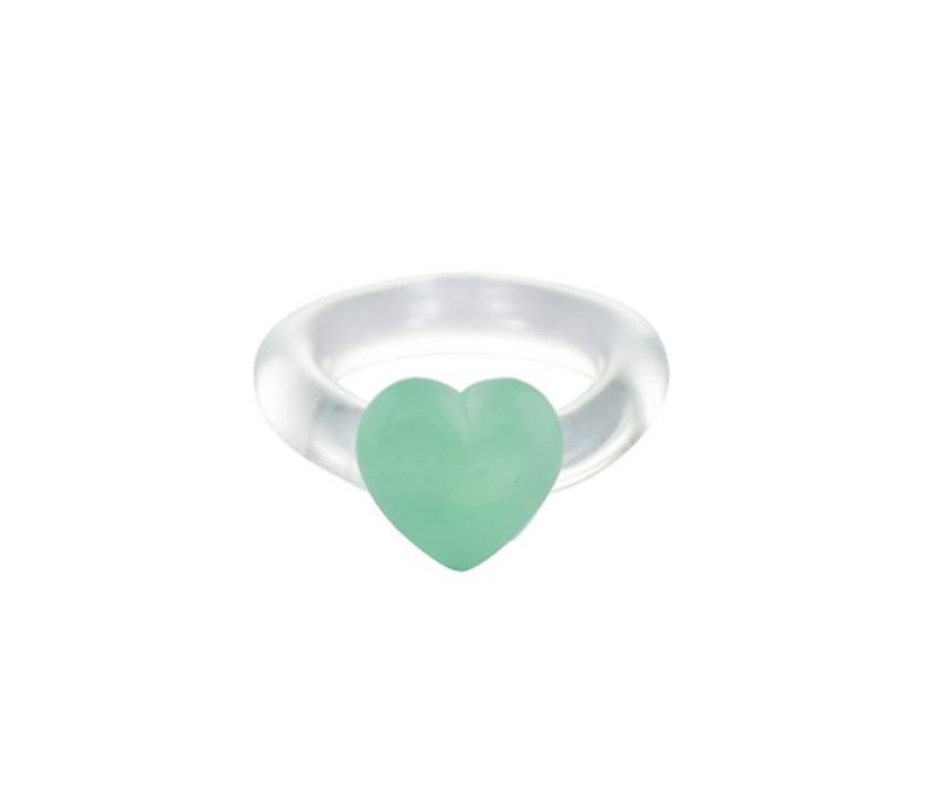 Love See Through Jade Glass Ring