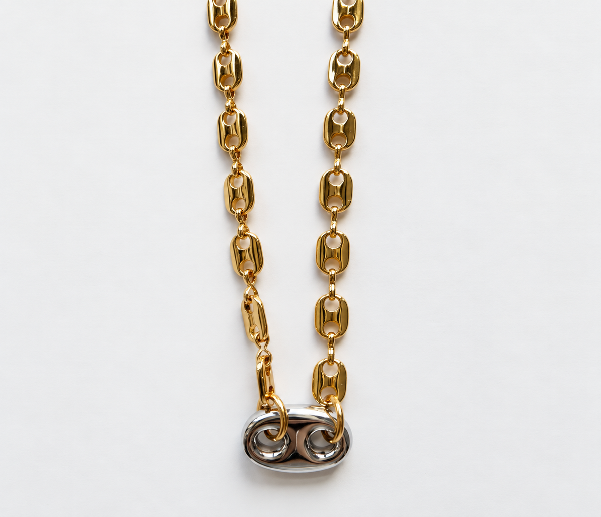 Mixed Metal Mariner Link Necklace - Sample