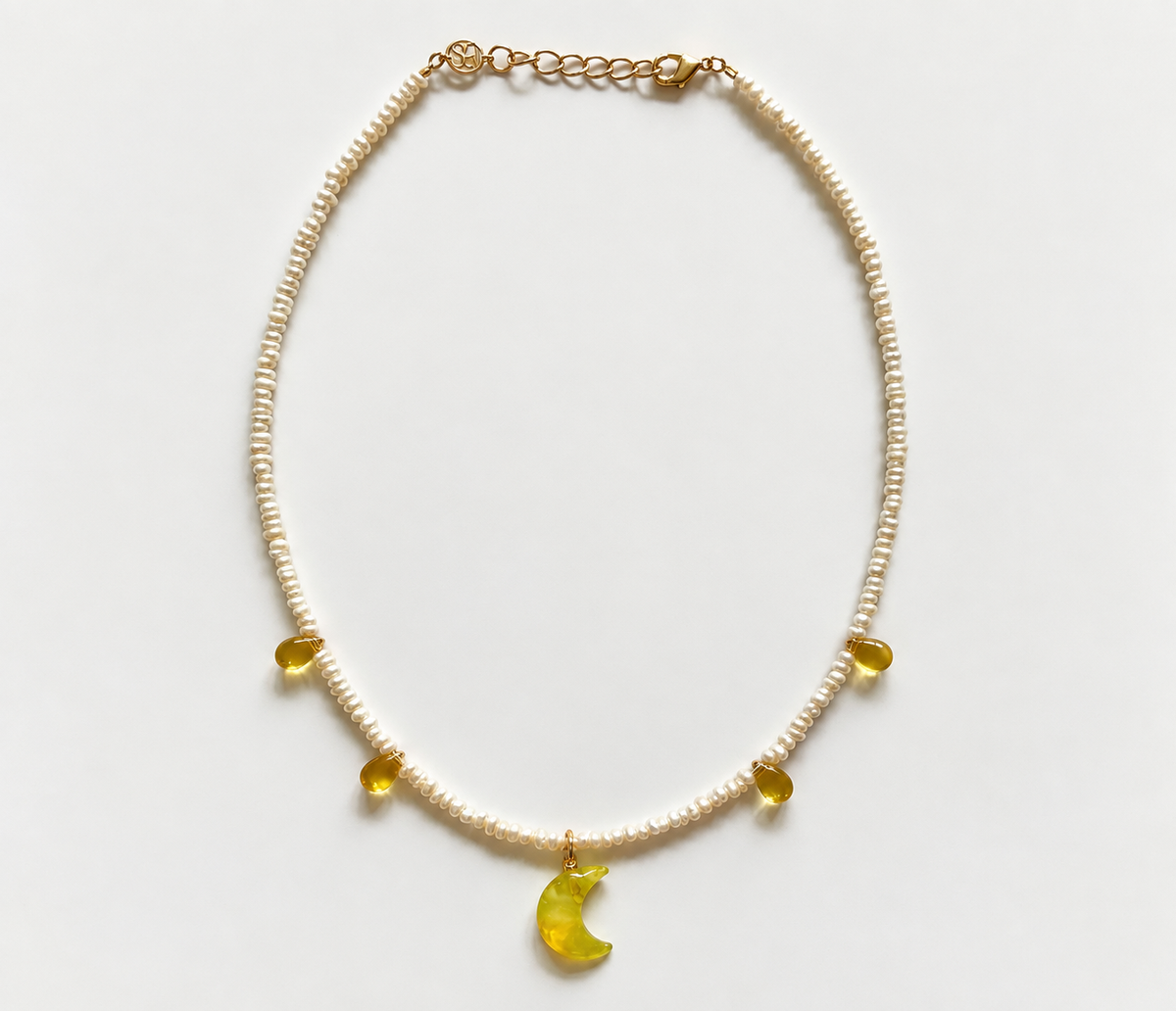 Lunar & Teardrop Pearl Necklace - 1 IN STOCK