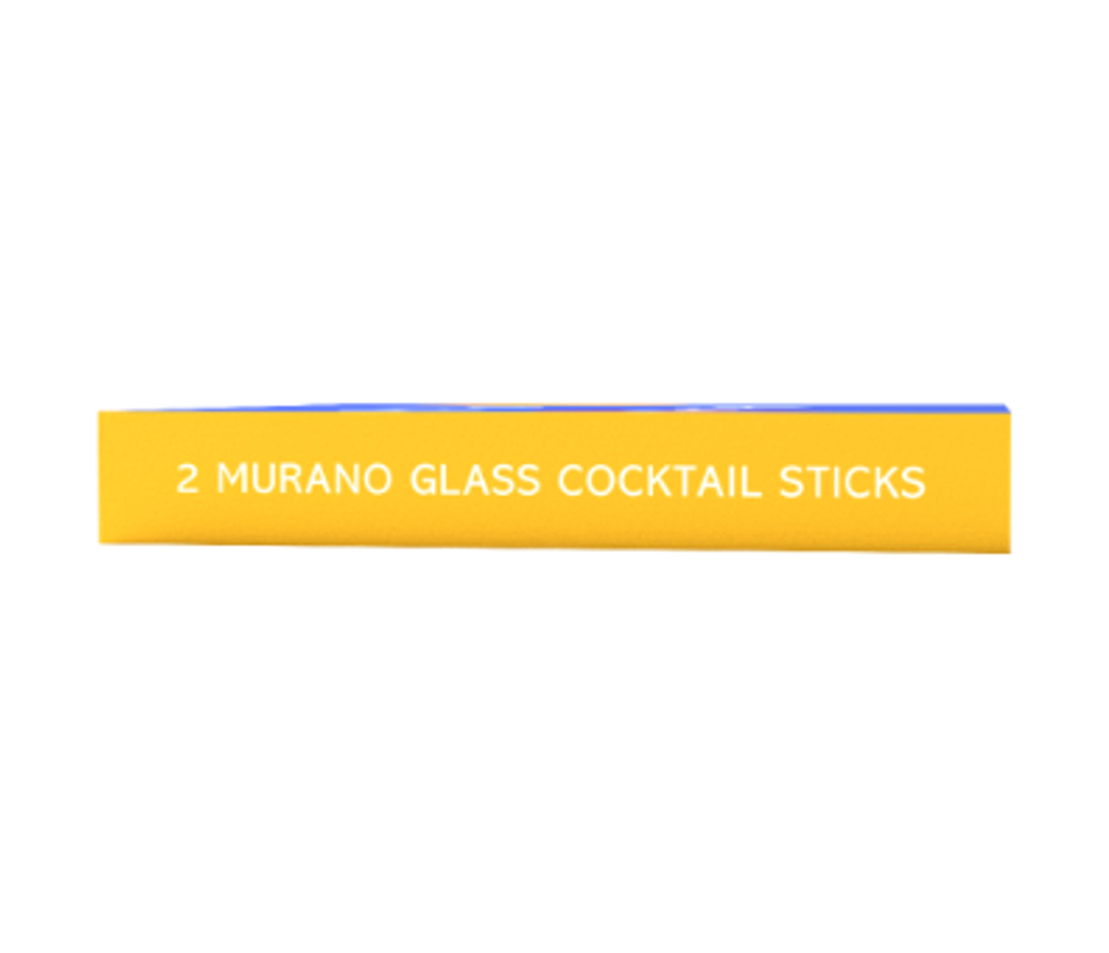 Bespoke Set of 2 Cocktail & Nibble Murano Glass Sticks - Heart & Letra