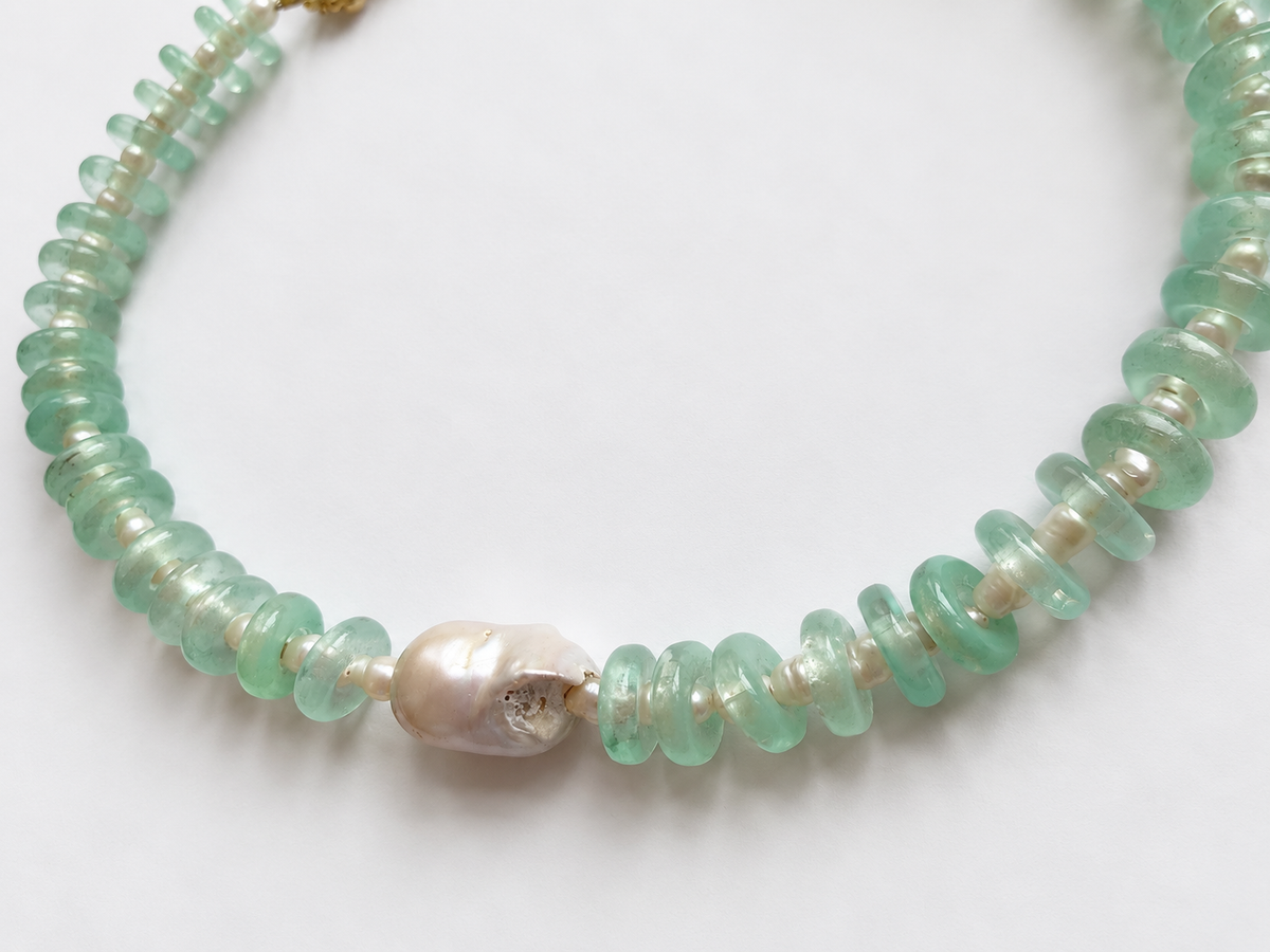 Mint Wave Necklace - Press Sample