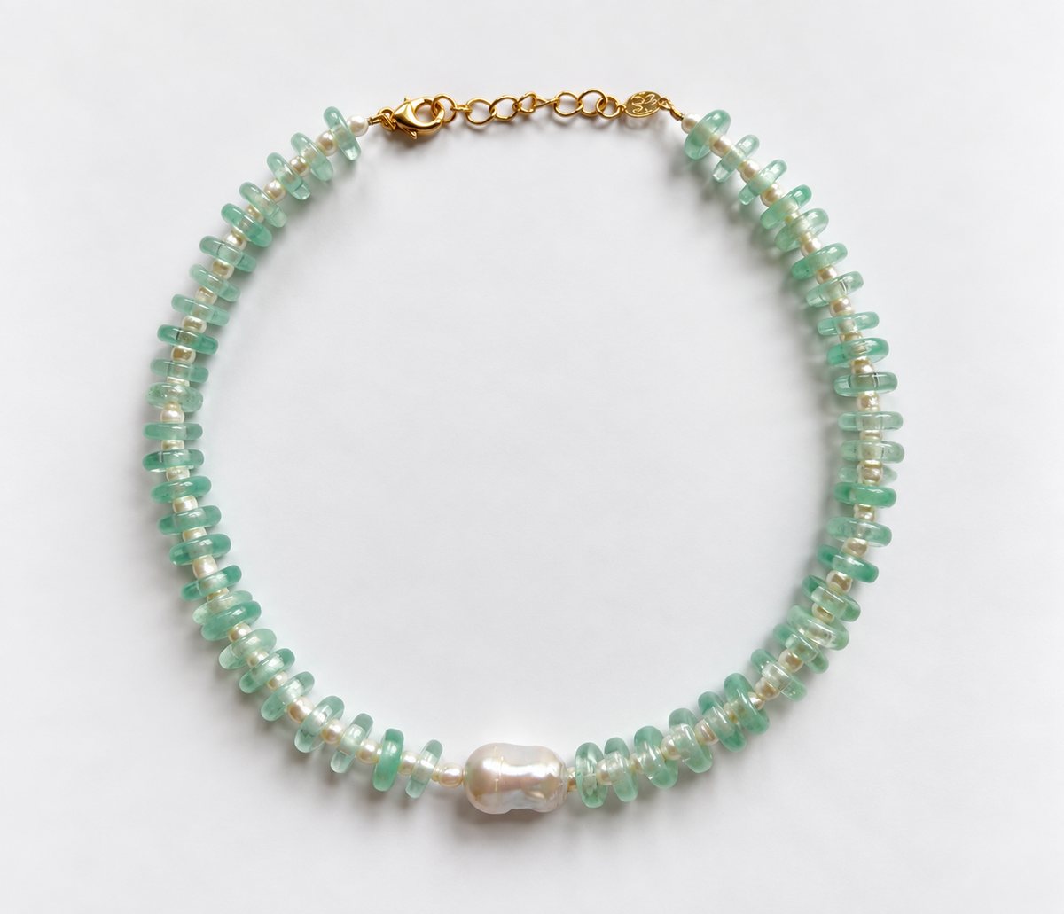 Mint Wave Necklace - Press Sample