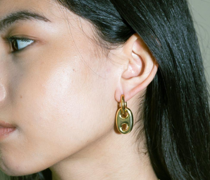 Gold Mariner Link Earrings