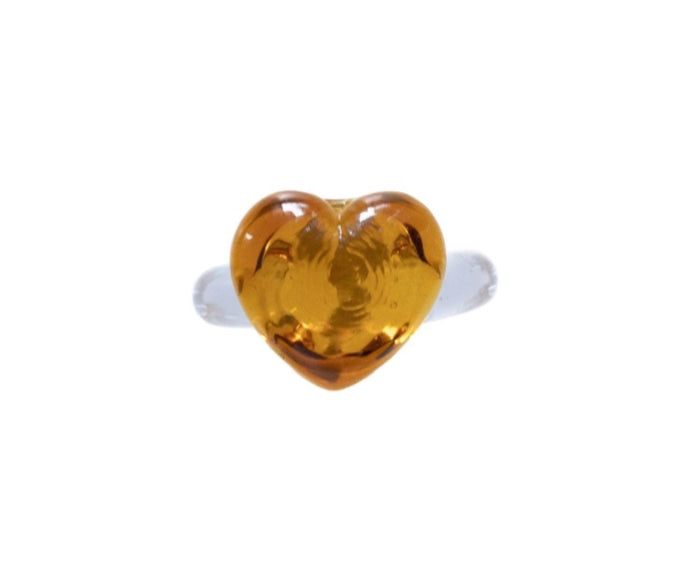 XL Love Amber Glass Ring