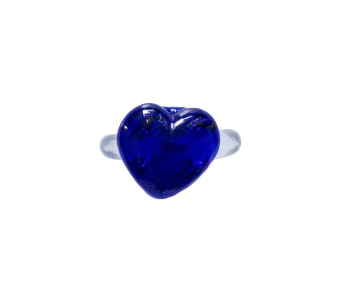 XL Love Blue Glass Ring