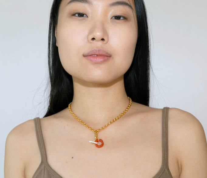 3 in 1 Toggle link with Belcher chain - CORAL