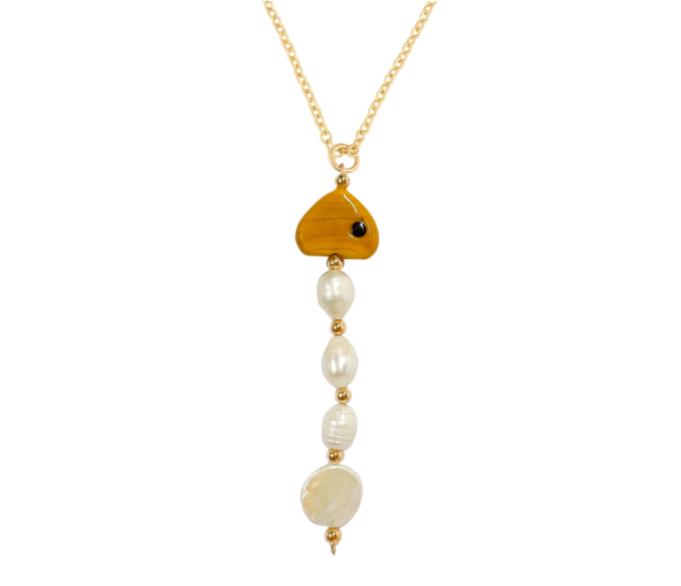 Carpa Fish Pearl Chain Necklace