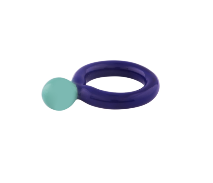 Bolita Combo Blue Glass Ring