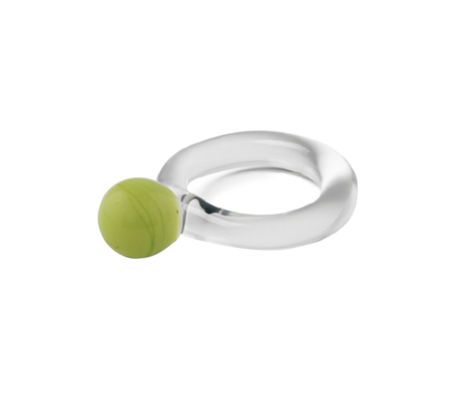 Bolita Pistachio Green Glass Ring