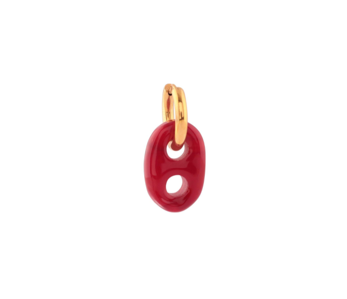 Mariner Link Red Glass Earring