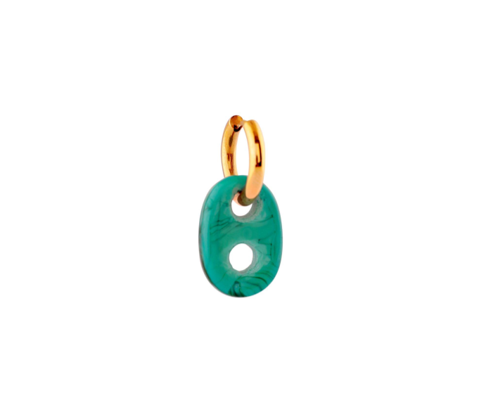 Mariner Link Turquoise Glass Earring