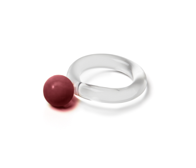 Bolita Red Glass Ring