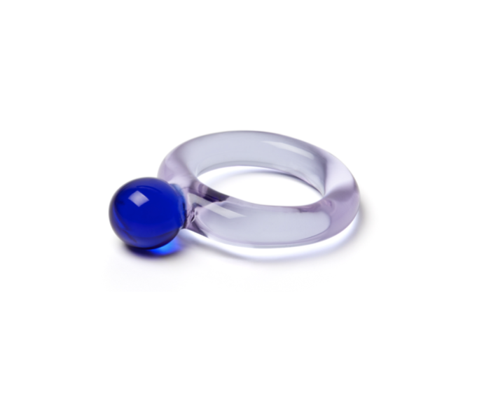 Bolita Combo Lavender & Navy Glass Ring