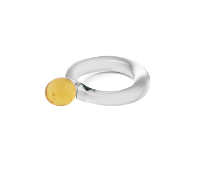 Bolita Yellow Translucent Ring