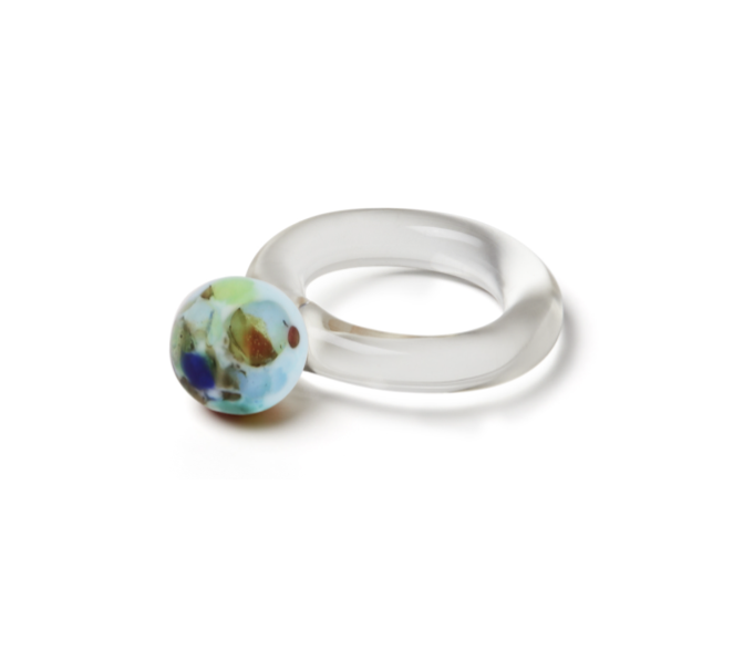 Bolita Zero Waste Blue Glass Ring