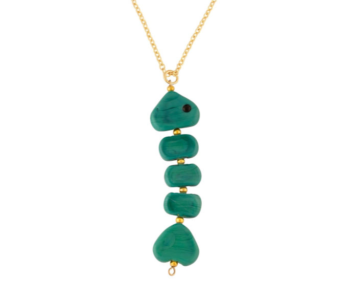 Carpa Fish Turquoise Chain Necklace