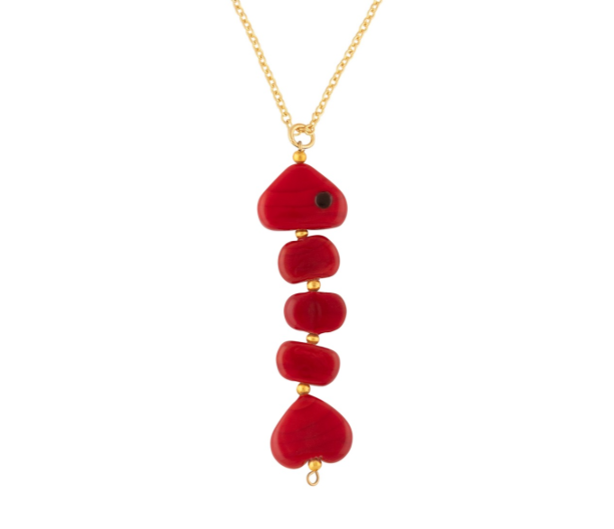 Carpa Fish Red Chain Necklace